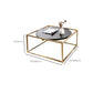Metal Frame Base Coffee Table Round Wood Cocktail Table in Gold Clearhalo 'Coffee & Accent Tables' 'Coffee Tables' 'coffee_tables' 'furn' 'furn_coffee_tables' 'Furniture' 'Living Room Furniture' 6269386