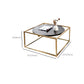 Metal Frame Base Coffee Table Round Wood Cocktail Table in Gold Clearhalo 'Coffee & Accent Tables' 'Coffee Tables' 'coffee_tables' 'furn' 'furn_coffee_tables' 'Furniture' 'Living Room Furniture' 6269387