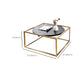 Metal Frame Base Coffee Table Round Wood Cocktail Table in Gold Clearhalo 'Coffee & Accent Tables' 'Coffee Tables' 'coffee_tables' 'furn' 'furn_coffee_tables' 'Furniture' 'Living Room Furniture' 6269388