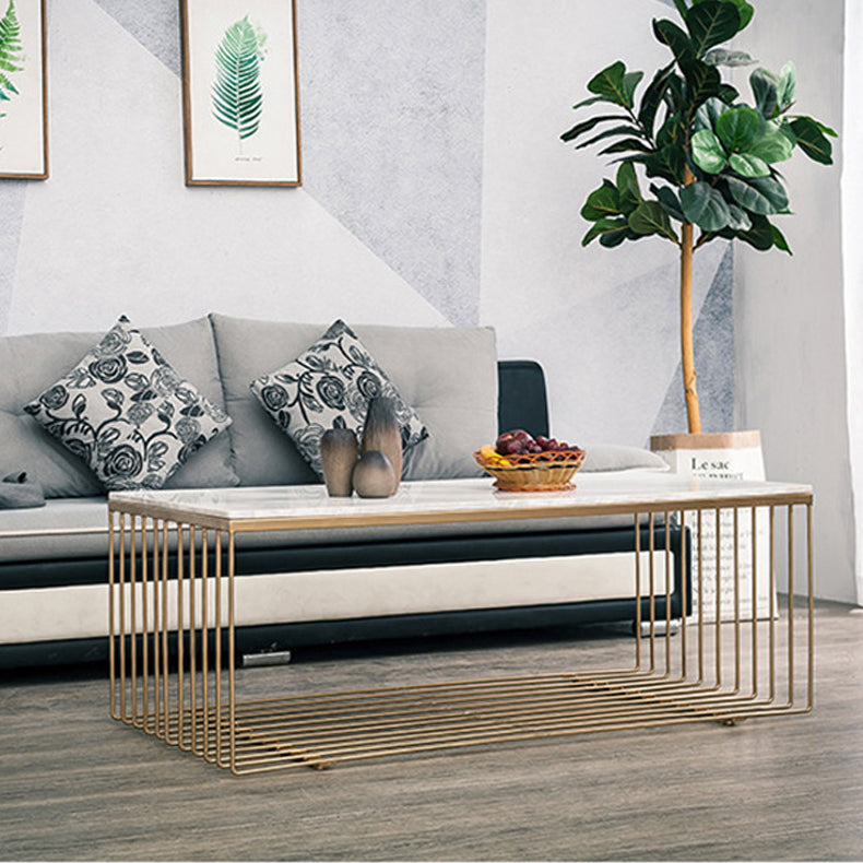 Frame Base Coffee Table Rectangular Gold Metal Cocktail Table Clearhalo 'Coffee & Accent Tables' 'Coffee Tables' 'coffee_tables' 'furn' 'furn_coffee_tables' 'Furniture' 'Living Room Furniture' 6269392