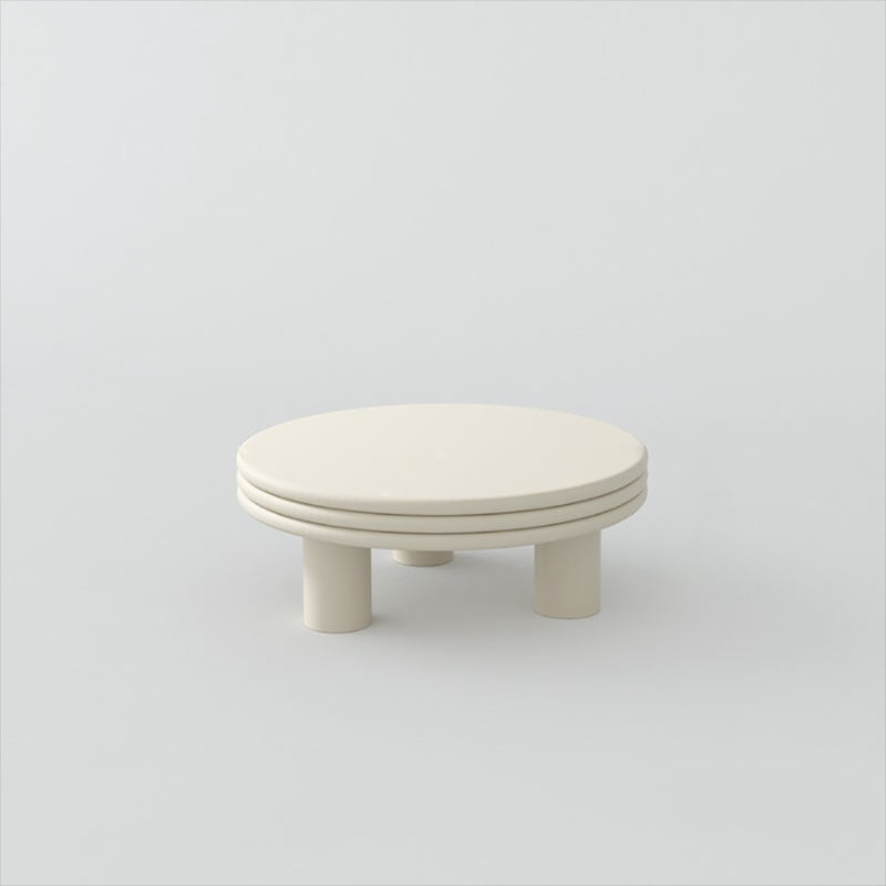 Contemporary Simple 3 Legs Coffee Table Round Wood Cocktail Table Set 29.5"L x 29.5"W x 11.8"H White Clearhalo 'Coffee & Accent Tables' 'Coffee Tables' 'coffee_tables' 'furn' 'furn_coffee_tables' 'Furniture' 'Living Room Furniture' 6269429