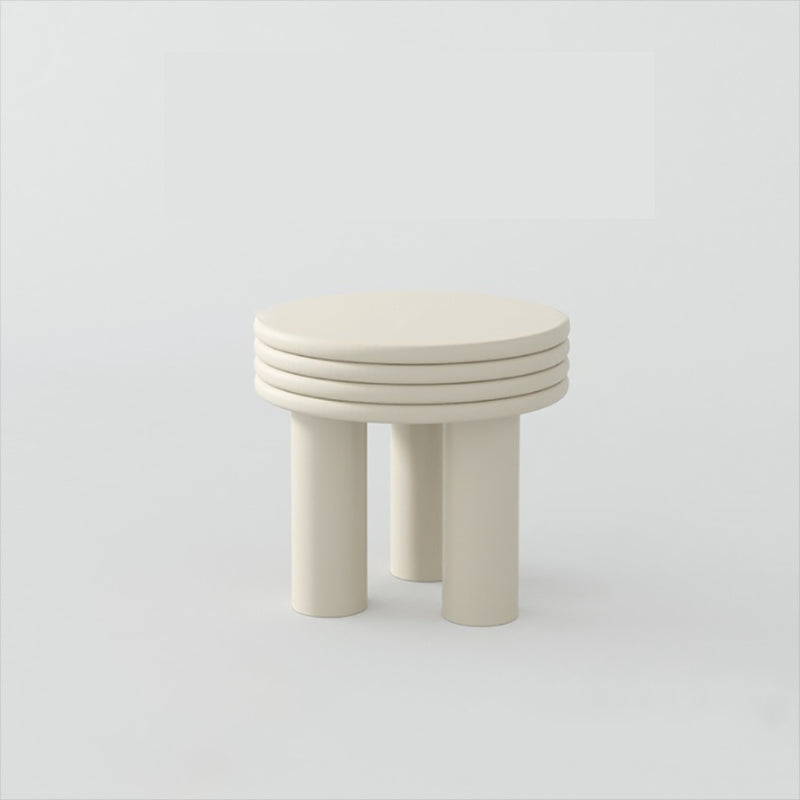 Contemporary Simple 3 Legs Coffee Table Round Wood Cocktail Table Set 20"L x 20"W x 18"H White Clearhalo 'Coffee & Accent Tables' 'Coffee Tables' 'coffee_tables' 'furn' 'furn_coffee_tables' 'Furniture' 'Living Room Furniture' 6269432