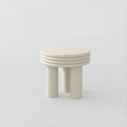 Contemporary Simple 3 Legs Coffee Table Round Wood Cocktail Table Set 20"L x 20"W x 18"H White Clearhalo 'Coffee & Accent Tables' 'Coffee Tables' 'coffee_tables' 'furn' 'furn_coffee_tables' 'Furniture' 'Living Room Furniture' 6269432