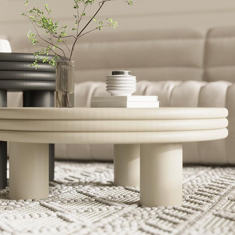Contemporary Simple 3 Legs Coffee Table Round Wood Cocktail Table Set Clearhalo 'Coffee & Accent Tables' 'Coffee Tables' 'coffee_tables' 'furn' 'furn_coffee_tables' 'Furniture' 'Living Room Furniture' 6269438