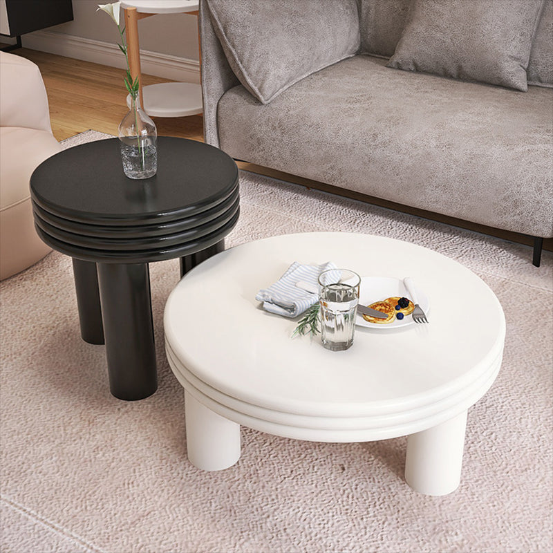 Contemporary Simple 3 Legs Coffee Table Round Wood Cocktail Table Set Clearhalo 'Coffee & Accent Tables' 'Coffee Tables' 'coffee_tables' 'furn' 'furn_coffee_tables' 'Furniture' 'Living Room Furniture' 6269445