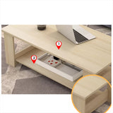 Contemporary 4 Legs Wood with Storage Shelf Rectangular Single Coffee Table