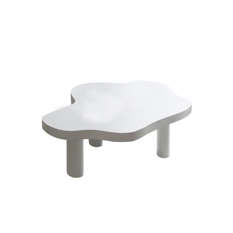 Nordic Cocktail Table 3 Legs Solid Wood Free Form Single Coffee Table White Clearhalo 'Coffee & Accent Tables' 'Coffee Tables' 'coffee_tables' 'furn' 'furn_coffee_tables' 'Furniture' 'Living Room Furniture' 6269487