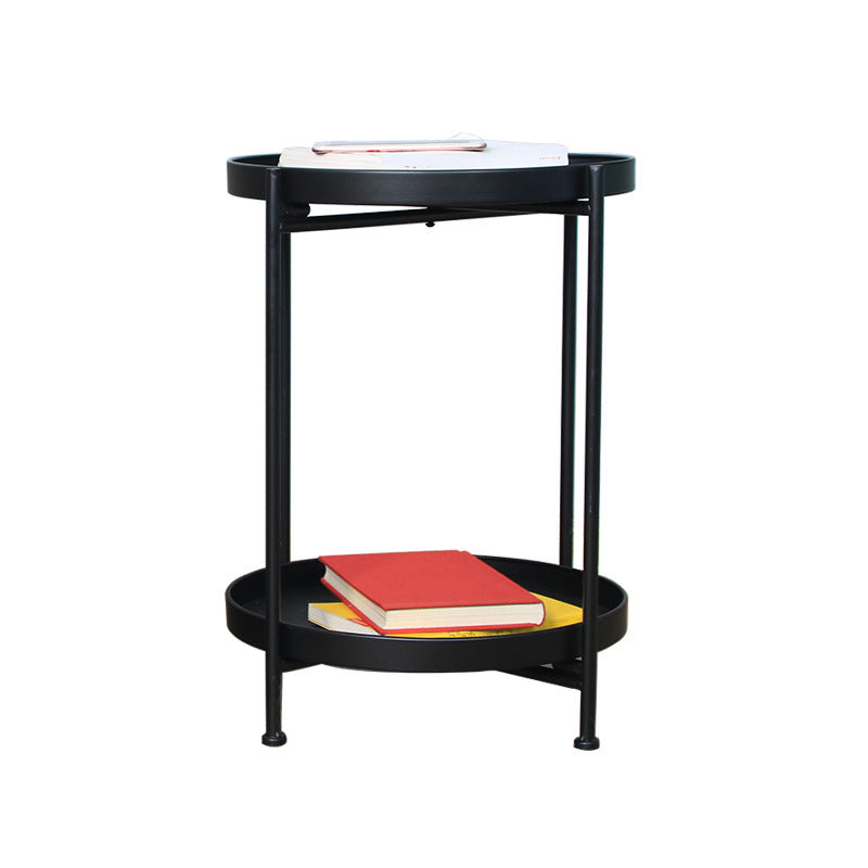 Tavolo da angolo 4 gambe tavolo laterale superiore del vassoio rotondo per soggiorno