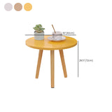Mesa moderna de 3 piernas Mesa de madera maciza redonda de madera maciza para sala de estar