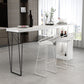 Dining Table Modern White Sintered Stone Top Bar Table with Storage Shelves 55.1"L x 15.7"W x 41.3"H Black Without Chairs Clearhalo 'Bar Furniture' 'Bar Tables' 'bar_tables' 'furn' 'furn_bar_tables' 'Furniture' 'Kitchen & Dining Furniture' 6269690