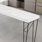 Dining Table Modern White Sintered Stone Top Bar Table with Storage Shelves Clearhalo 'Bar Furniture' 'Bar Tables' 'bar_tables' 'furn' 'furn_bar_tables' 'Furniture' 'Kitchen & Dining Furniture' 6269694