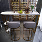 Modern White Sintered Stone Table Metal Base Table for Kitchen Living Room 63"L x 15.7"W x 41.3"H Gold Without Chairs Clearhalo 'Bar Furniture' 'Bar Tables' 'bar_tables' 'furn' 'furn_bar_tables' 'Furniture' 'Kitchen & Dining Furniture' 6269743