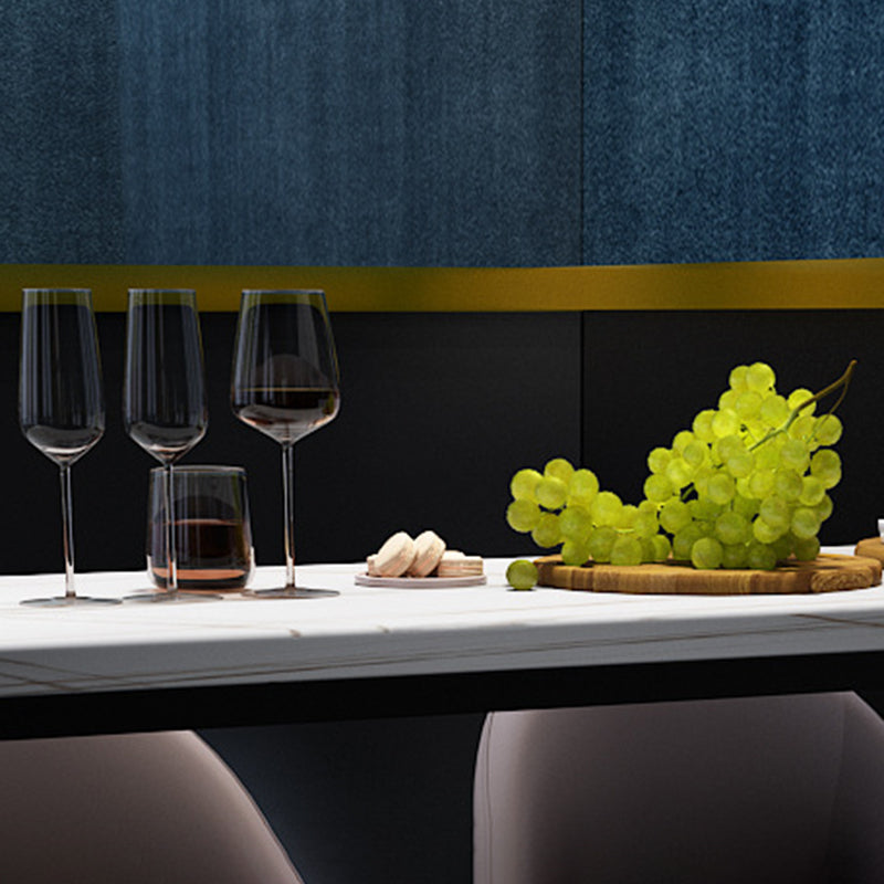 Modern White Sintered Stone Table Metal Base Table for Kitchen Living Room Clearhalo 'Bar Furniture' 'Bar Tables' 'bar_tables' 'furn' 'furn_bar_tables' 'Furniture' 'Kitchen & Dining Furniture' 6269750