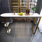 Modern White Sintered Stone Table Metal Base Table for Kitchen Living Room Clearhalo 'Bar Furniture' 'Bar Tables' 'bar_tables' 'furn' 'furn_bar_tables' 'Furniture' 'Kitchen & Dining Furniture' 6269755