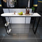 Modern White Sintered Stone Table Metal Base Table for Kitchen Living Room Clearhalo 'Bar Furniture' 'Bar Tables' 'bar_tables' 'furn' 'furn_bar_tables' 'Furniture' 'Kitchen & Dining Furniture' 6269756