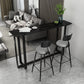 Sintered Stone Bar Table Black and Metal Base Bar Table for Kitchen Living Room 70.9"L x 15.7"W x 41.3"H Black Without Chairs Clearhalo 'Bar Furniture' 'Bar Tables' 'bar_tables' 'furn' 'furn_bar_tables' 'Furniture' 'Kitchen & Dining Furniture' 6269799