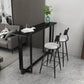Sintered Stone Bar Table Black and Metal Base Bar Table for Kitchen Living Room 63"L x 15.7"W x 41.3"H Black Without Chairs Clearhalo 'Bar Furniture' 'Bar Tables' 'bar_tables' 'furn' 'furn_bar_tables' 'Furniture' 'Kitchen & Dining Furniture' 6269800