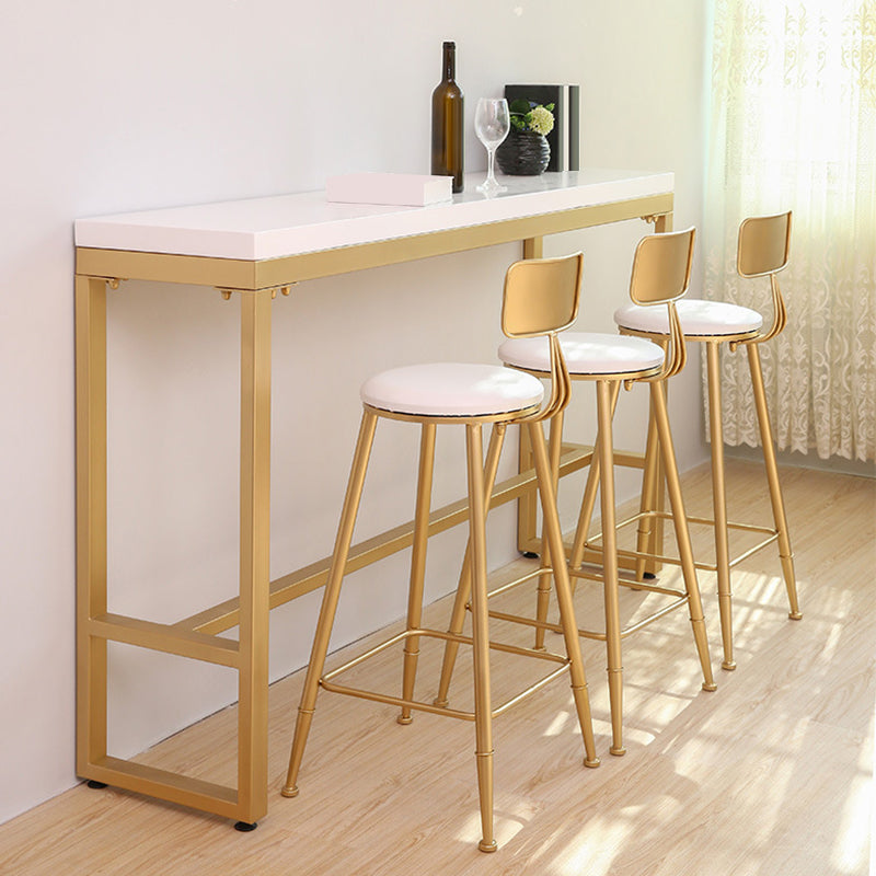 Rectangle Pub Table Glam Solid Wood Bar Table for Indoor and Breakroom White Without Chairs Clearhalo 'Bar Furniture' 'Bar Tables' 'bar_tables' 'furn' 'furn_bar_tables' 'Furniture' 'Kitchen & Dining Furniture' 6269809
