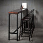 Industrial Bar Table Solid Wood Rectangle Pub Table for Outdoor Breakroom 86.6"L x 15.7"W x 41.3"H Without Chairs Clearhalo 'Bar Furniture' 'Bar Tables' 'bar_tables' 'furn' 'furn_bar_tables' 'Furniture' 'Kitchen & Dining Furniture' 6269890
