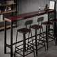 Industrial Bar Table Solid Wood Rectangle Pub Table for Outdoor Breakroom 63"L x 15.7"W x 41.3"H Without Chairs Clearhalo 'Bar Furniture' 'Bar Tables' 'bar_tables' 'furn' 'furn_bar_tables' 'Furniture' 'Kitchen & Dining Furniture' 6269892