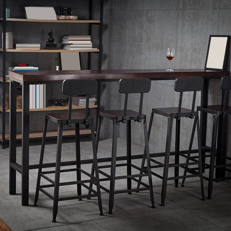 Industrial Bar Table Solid Wood Rectangle Pub Table for Outdoor Breakroom Clearhalo 'Bar Furniture' 'Bar Tables' 'bar_tables' 'furn' 'furn_bar_tables' 'Furniture' 'Kitchen & Dining Furniture' 6269898