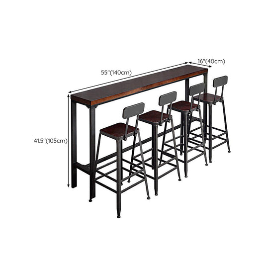 Industrial Bar Table Solid Wood Rectangle Pub Table for Outdoor Breakroom Clearhalo 'Bar Furniture' 'Bar Tables' 'bar_tables' 'furn' 'furn_bar_tables' 'Furniture' 'Kitchen & Dining Furniture' 6269900