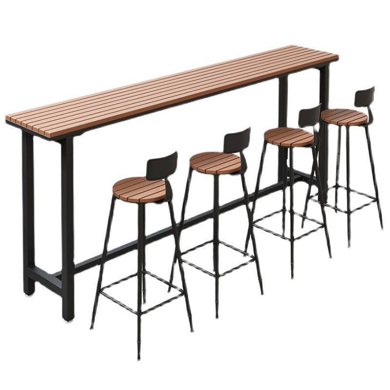 Industrial Metal Base Bar Table Pub Height Dining Table for Outdoor Without Chairs Clearhalo 'Bar Furniture' 'Bar Tables' 'bar_tables' 'furn' 'furn_bar_tables' 'Furniture' 'Kitchen & Dining Furniture' 6269911