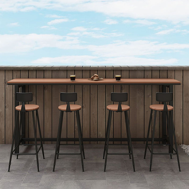 Industrial Metal Base Bar Table Pub Height Dining Table for Outdoor Clearhalo 'Bar Furniture' 'Bar Tables' 'bar_tables' 'furn' 'furn_bar_tables' 'Furniture' 'Kitchen & Dining Furniture' 6269915