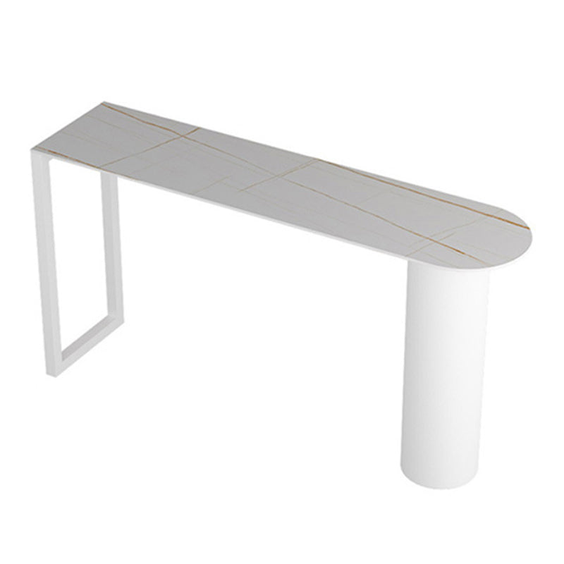 Glam Pub Height Dining Table Stone Top Pub Table for Patio Use White White Clearhalo 'Bar Furniture' 'Bar Tables' 'bar_tables' 'furn' 'furn_bar_tables' 'Furniture' 'Kitchen & Dining Furniture' 6269962