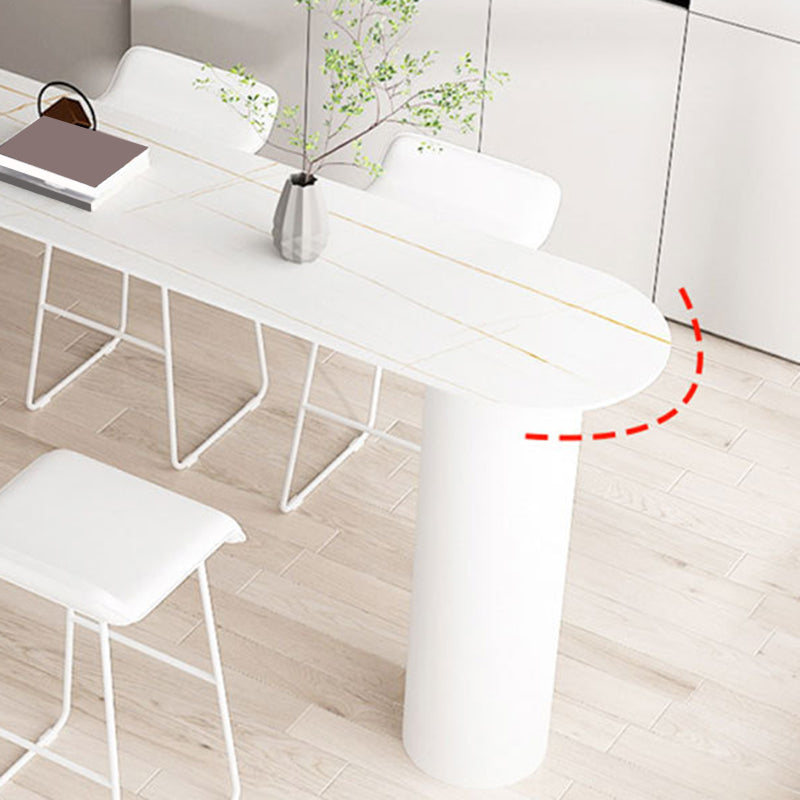 Glam Pub Height Dining Table Stone Top Pub Table for Patio Use Clearhalo 'Bar Furniture' 'Bar Tables' 'bar_tables' 'furn' 'furn_bar_tables' 'Furniture' 'Kitchen & Dining Furniture' 6269964