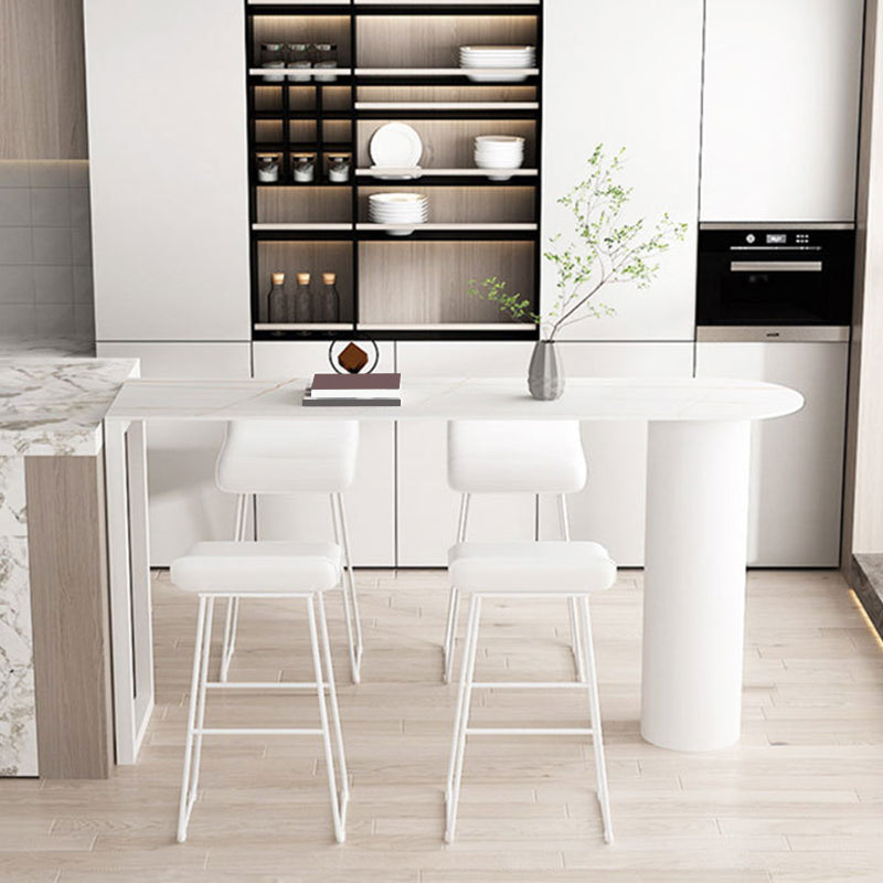 Glam Pub Height Dining Table Stone Top Pub Table for Patio Use Clearhalo 'Bar Furniture' 'Bar Tables' 'bar_tables' 'furn' 'furn_bar_tables' 'Furniture' 'Kitchen & Dining Furniture' 6269967