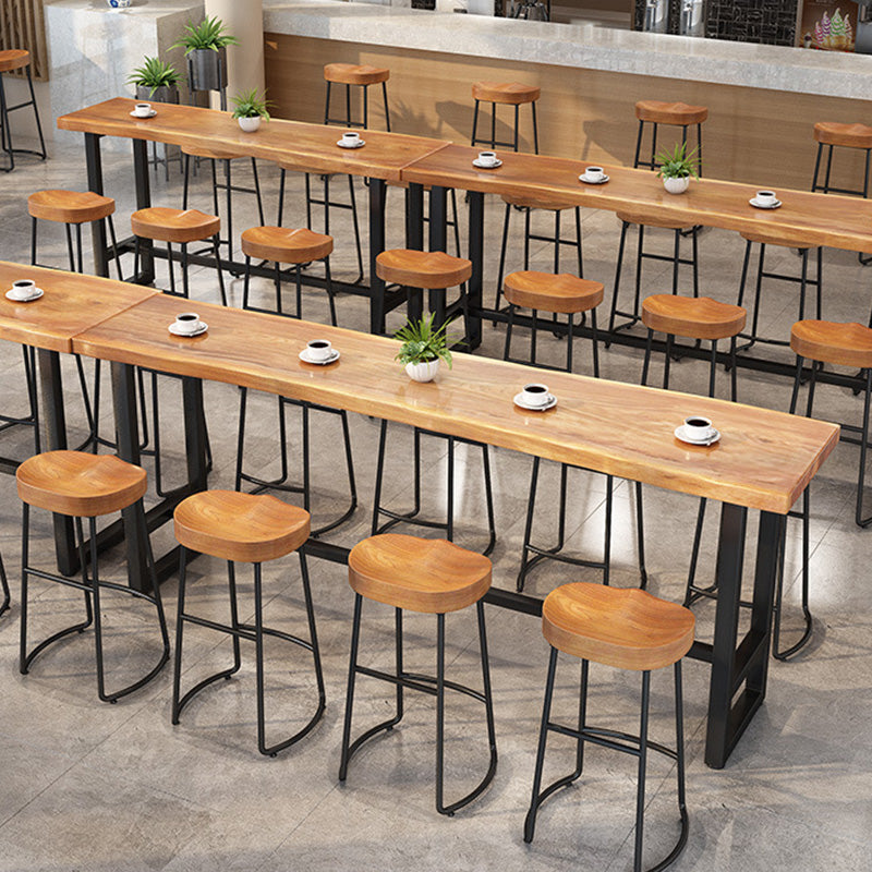 Tavolo da bar a base di base in metallo moderno tavolo da barra rettangolo con base nera