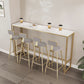 Modern Bar-height Table with Gold Base 41.3-inch Height Table Top Bar Table 70.9"L x 15.7"W x 41.3"H Wood Without Chairs Clearhalo 'Bar Furniture' 'Bar Tables' 'bar_tables' 'furn' 'furn_bar_tables' 'Furniture' 'Kitchen & Dining Furniture' 6270006