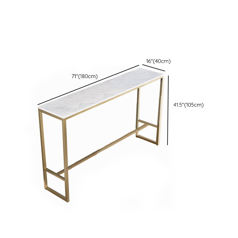 Modern Bar-height Table with Gold Base 41.3-inch Height Table Top Bar Table Clearhalo 'Bar Furniture' 'Bar Tables' 'bar_tables' 'furn' 'furn_bar_tables' 'Furniture' 'Kitchen & Dining Furniture' 6270010