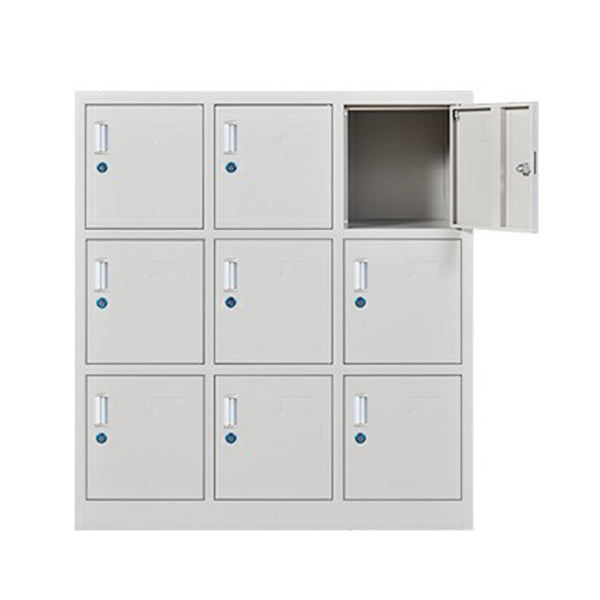Metal Non-Hanging Cabinet Modern Storage Cabinet with Hinged Doors Grey 9 Clearhalo 'Armoires & Wardrobes' 'armoires_wardrobes' 'Bedroom Furniture' 'furn' 'furn_armoires_wardrobes' 'Furniture' 6270132