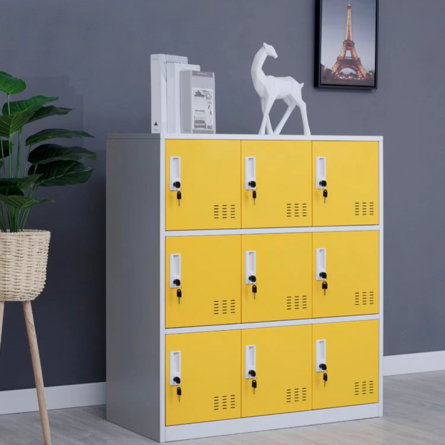Metal Non-Hanging Cabinet Modern Storage Cabinet with Hinged Doors Clearhalo 'Armoires & Wardrobes' 'armoires_wardrobes' 'Bedroom Furniture' 'furn' 'furn_armoires_wardrobes' 'Furniture' 6270135