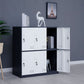 Metal Non-Hanging Cabinet Modern Storage Cabinet with Hinged Doors Black White 6 Clearhalo 'Armoires & Wardrobes' 'armoires_wardrobes' 'Bedroom Furniture' 'furn' 'furn_armoires_wardrobes' 'Furniture' 6270148
