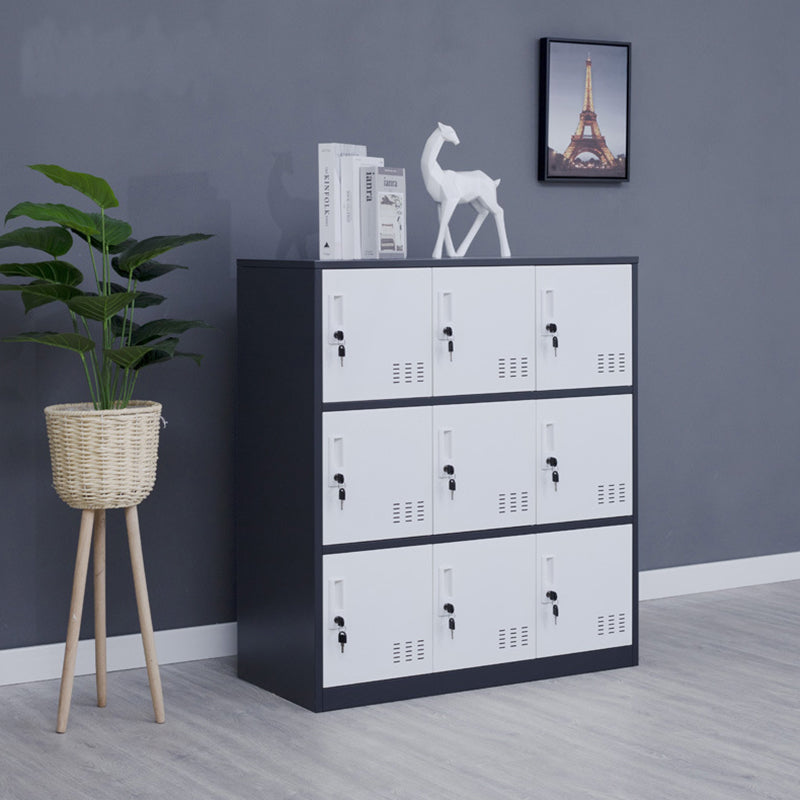 Metal Non-Hanging Cabinet Modern Storage Cabinet with Hinged Doors Clearhalo 'Armoires & Wardrobes' 'armoires_wardrobes' 'Bedroom Furniture' 'furn' 'furn_armoires_wardrobes' 'Furniture' 6270154