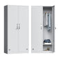 Contemporary Grey Storage Cabinet Metal Cabinet with Hinged Doors