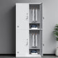Contemporary Grey Storage Cabinet Metal Cabinet with Hinged Doors
