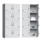 Contemporary Grey Storage Cabinet Metal Cabinet with Hinged Doors