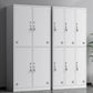 Contemporary Grey Storage Cabinet Metal Cabinet with Hinged Doors