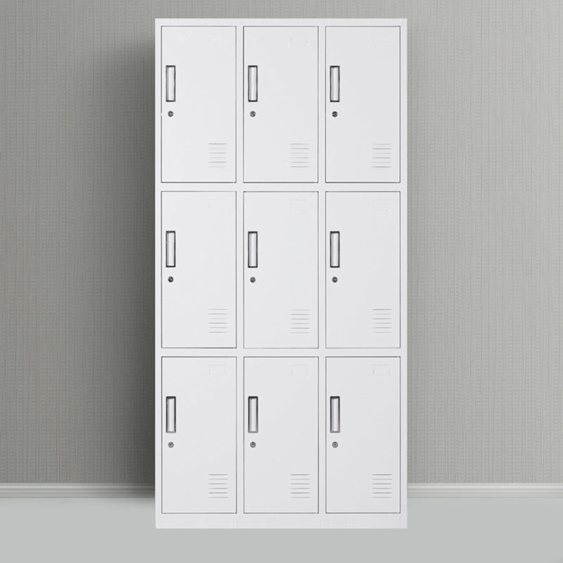 Metal Gray Cabinet for Bathroom Contemporary Storage Cabinet with Hinged Doors Clearhalo 'Armoires & Wardrobes' 'armoires_wardrobes' 'Bedroom Furniture' 'furn' 'furn_armoires_wardrobes' 'Furniture' 6270220