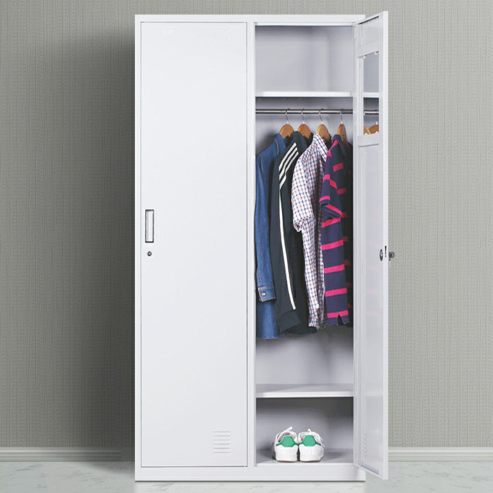 Metal Gray Cabinet for Bathroom Contemporary Storage Cabinet with Hinged Doors Clearhalo 'Armoires & Wardrobes' 'armoires_wardrobes' 'Bedroom Furniture' 'furn' 'furn_armoires_wardrobes' 'Furniture' 6270223