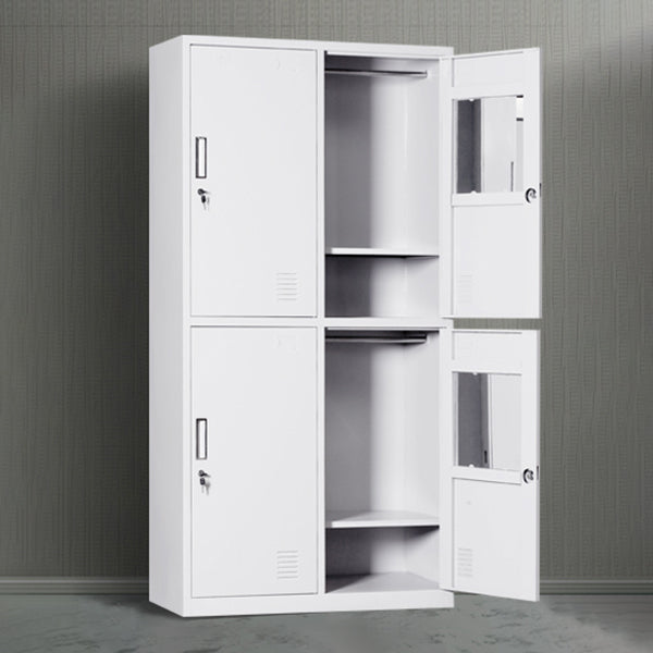 Metal Gray Cabinet for Bathroom Contemporary Storage Cabinet with Hinged Doors Clearhalo 'Armoires & Wardrobes' 'armoires_wardrobes' 'Bedroom Furniture' 'furn' 'furn_armoires_wardrobes' 'Furniture' 6270227