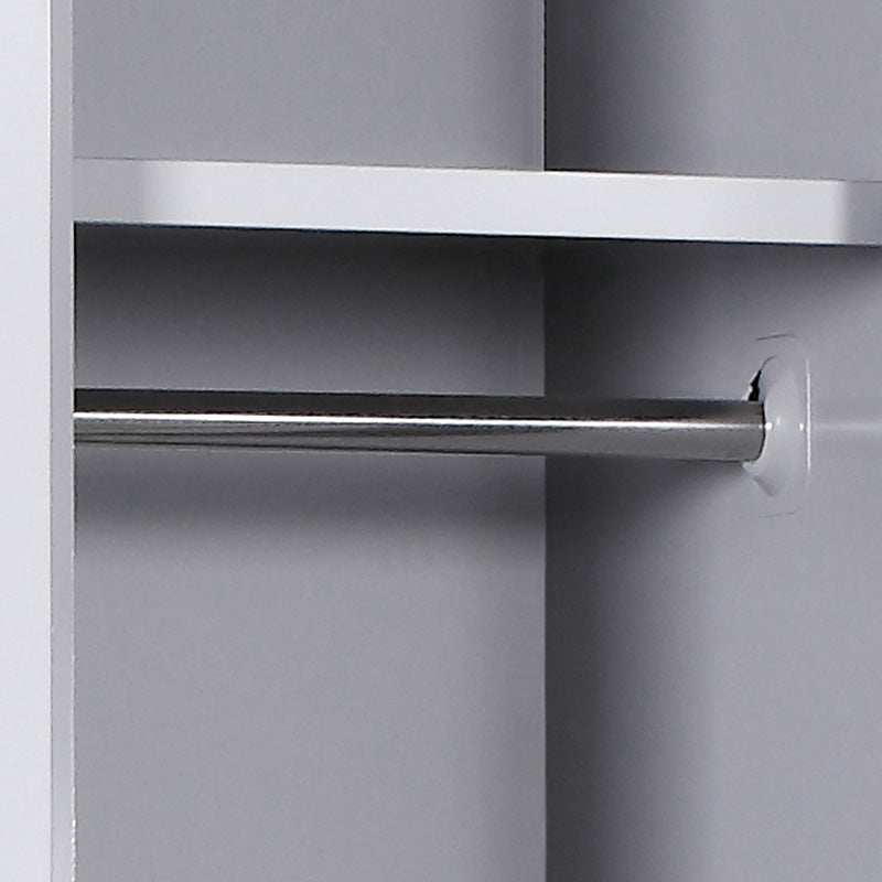 Metal Gray Cabinet for Bathroom Contemporary Storage Cabinet with Hinged Doors Clearhalo 'Armoires & Wardrobes' 'armoires_wardrobes' 'Bedroom Furniture' 'furn' 'furn_armoires_wardrobes' 'Furniture' 6270232