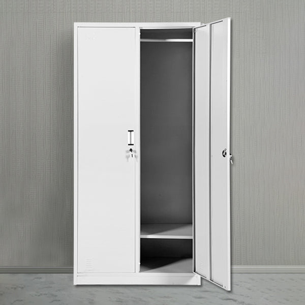 Metal Gray Cabinet for Bathroom Contemporary Storage Cabinet with Hinged Doors Clearhalo 'Armoires & Wardrobes' 'armoires_wardrobes' 'Bedroom Furniture' 'furn' 'furn_armoires_wardrobes' 'Furniture' 6270233