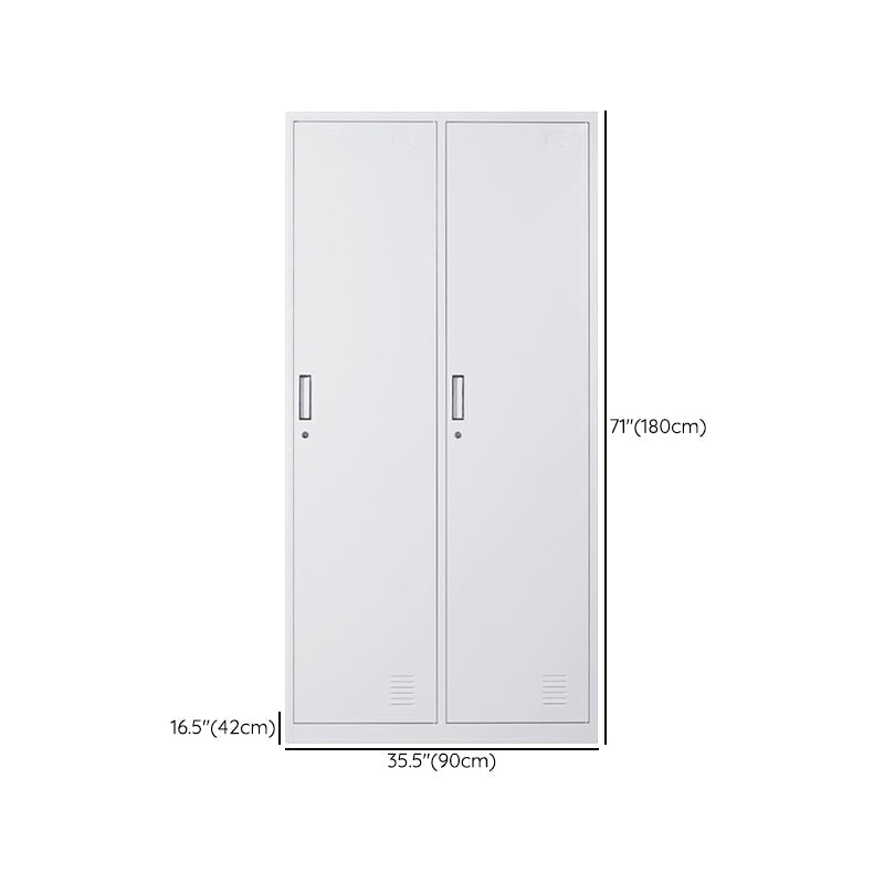 Metal Gray Cabinet for Bathroom Contemporary Storage Cabinet with Hinged Doors Clearhalo 'Armoires & Wardrobes' 'armoires_wardrobes' 'Bedroom Furniture' 'furn' 'furn_armoires_wardrobes' 'Furniture' 6270239