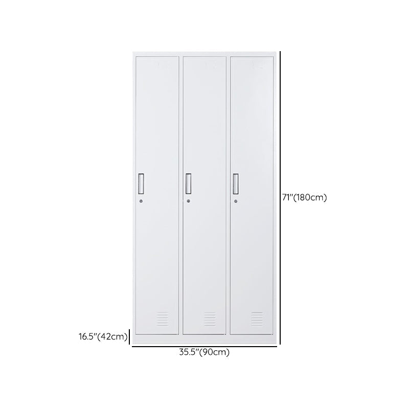 Metal Gray Cabinet for Bathroom Contemporary Storage Cabinet with Hinged Doors Clearhalo 'Armoires & Wardrobes' 'armoires_wardrobes' 'Bedroom Furniture' 'furn' 'furn_armoires_wardrobes' 'Furniture' 6270240