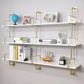 Metal and Wooden Shelf Bookcase Open Wall Mounted Gold Bookshelf for Home Clearhalo 'Bookcases' 'furn' 'furn_bookcases' 'Furniture' 'Office Furniture' 6270349